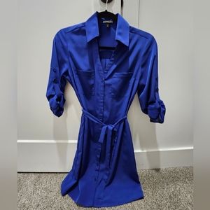 Express Portofino Dress Indigo Blue Size Small